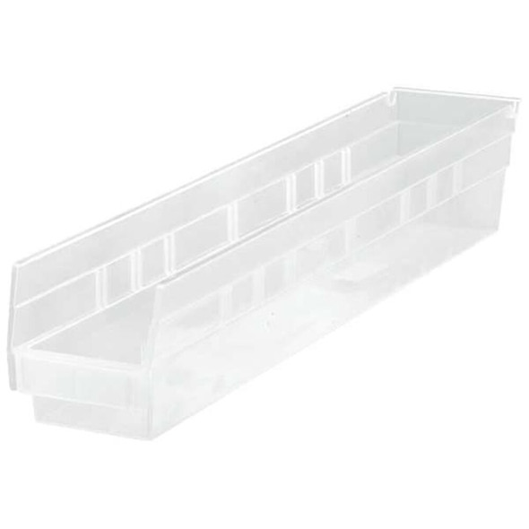 Quantum Storage Systems Clear Shelf Bin, 23-5-8"L x 4-1-8"W x 4"H QSB105CL