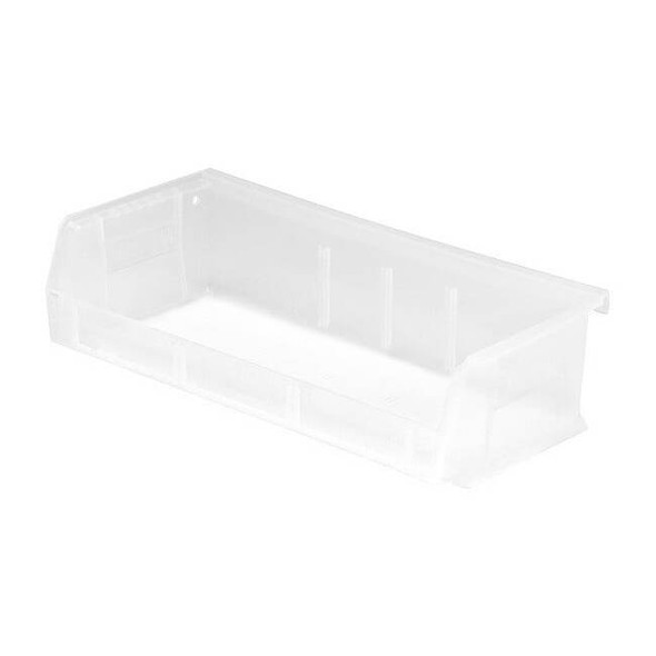 Hang & Stack Storage Bin, polypropylene, Clear, 3 in H, 11 in W, 5 3/8 in L
