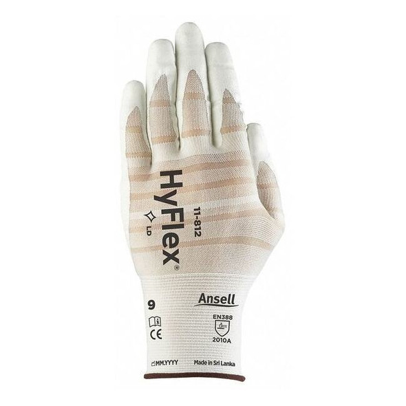 Coated Gloves, Foam Nitrile, Smooth, Palm, 3 Abrasion Level, White, M (8) 1 PR