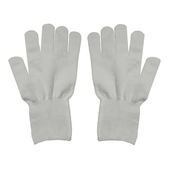 Glove Liners, Acrylic, 9 1/2 in Length, 34 g, White, Size Universal ,1 PR