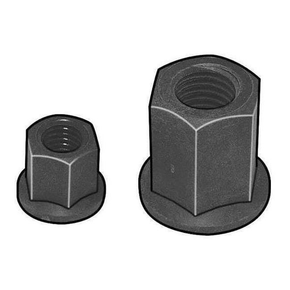 Flange Nut, 1/2"-13, Isoplast, Not Graded, Plain, 1/2 in Hex Wd