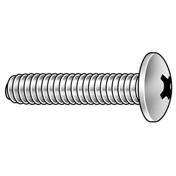 1-4"-20 x 1 in Slotted Truss Machine Screw, Plain 18-8 Stainless Steel, 50 PK  U51215.025.0100