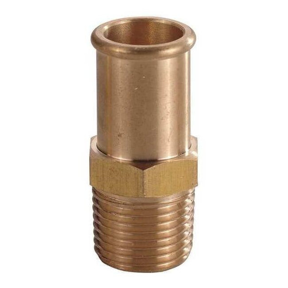 Speedaire Hose Barb, 1/2 In Barb, 3/8 In MNPT, Brass, Material Grade: H59 6AFH8