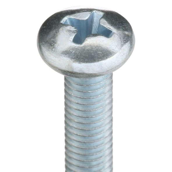 #10-32 x 1 in Phillips Pan Machine Screw, Zinc Plated Steel, 100 PK  U24522.019.0101