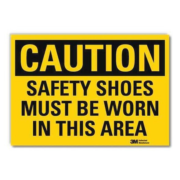 Lyle Safety Sign,Safety Shoes,Caution,10 in H U4-1658-RD_14X10
