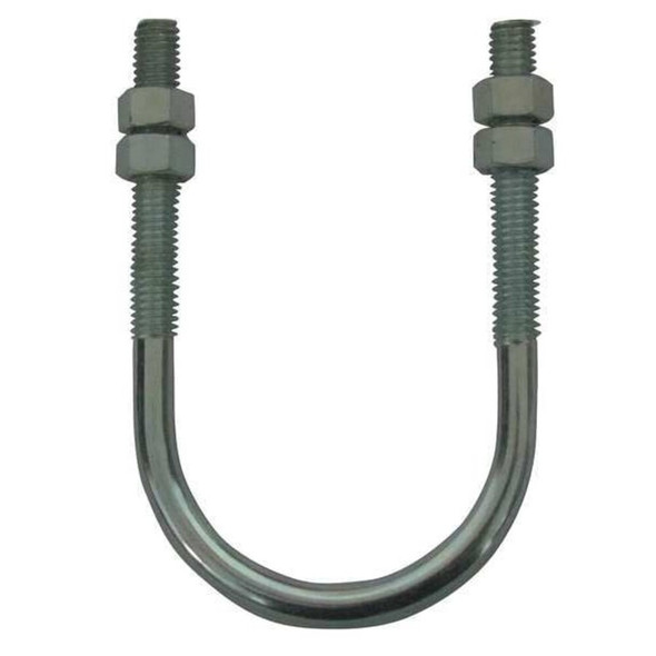 Round U-Bolt, 3-8"-16, 2 7-16 in W, 4 7-16 in H, Plain Stainless Steel  U17277.037.0200
