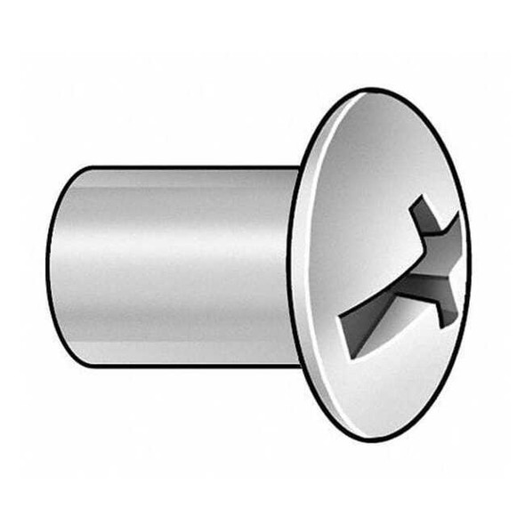 Barrel Bolt, #8-32, 1/4 in Brl Lg, 13/64 in Brl Dia, Stainless Steel Plain, 5 PK