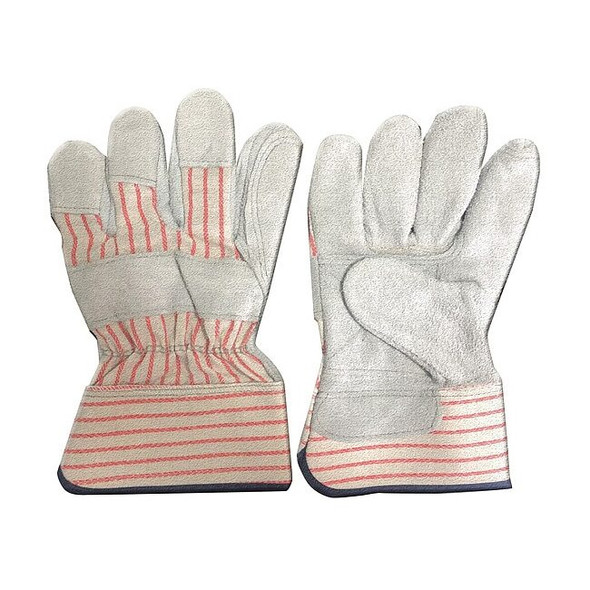 Condor Leather Gloves, Cowhide, Safety Cuff, Wing Thumb, Gray, XL, 1 PR 55NN32