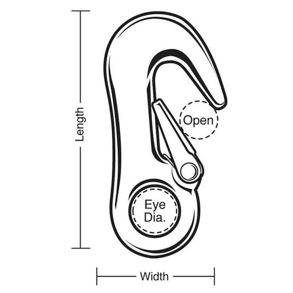 Lucky Line Forged Spring Snap,Cap 900 lb 4FCN4 Pack of 2