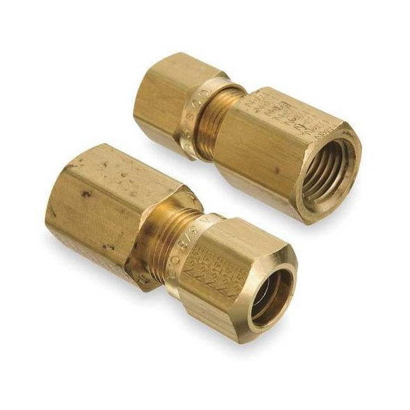 Weatherhead Strt, Brass, Comp. 1/4 in, FNPT 1/4 in 1466X4