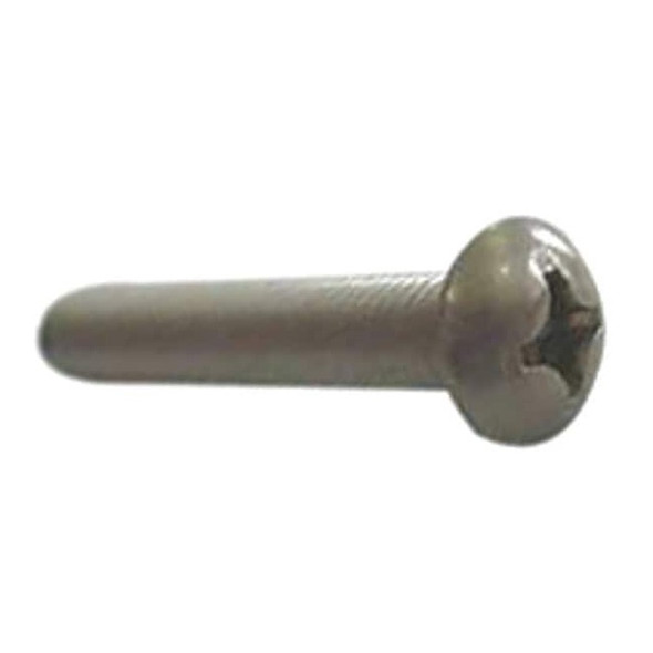 #8-32 x 1/2 in Phillips Round Machine Screw, Plain 18-8 Stainless Steel, 100 PK