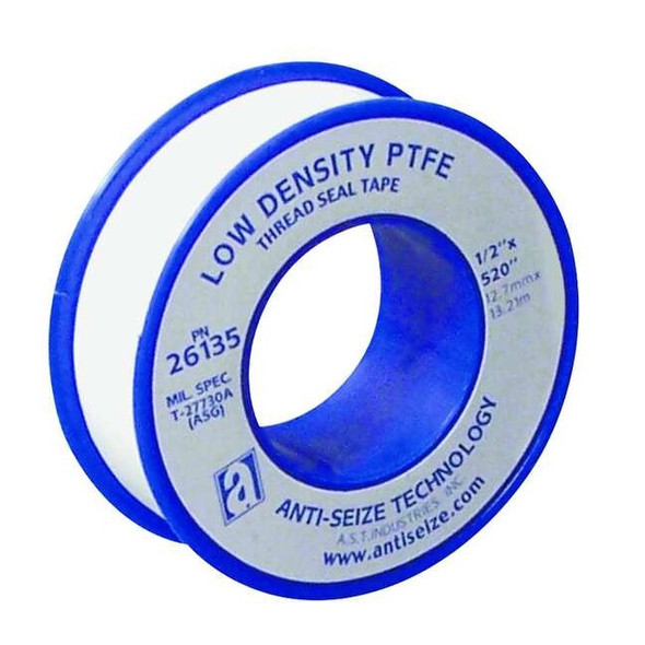 Thread Sealant Tape, Poly-Temp, Low Density, 3/4 in W x 43 ft, White Pack of 2