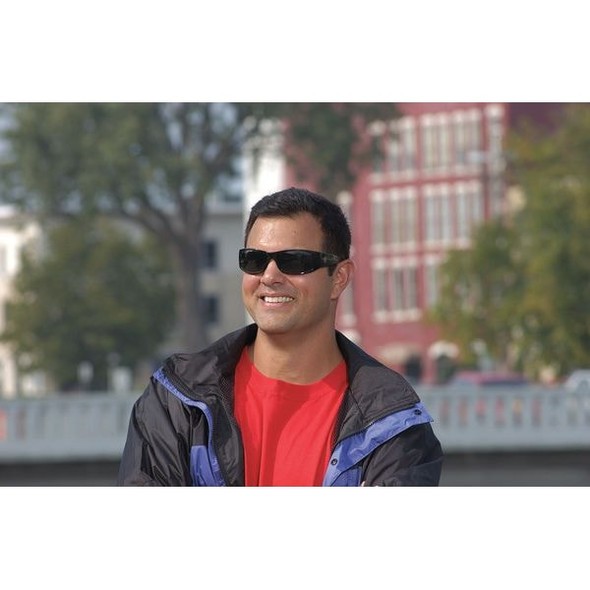 Elite, Safety Glasses, Anti-Fog & Anti-Scratch, Amber Lens, Black Frame, Full-Frame