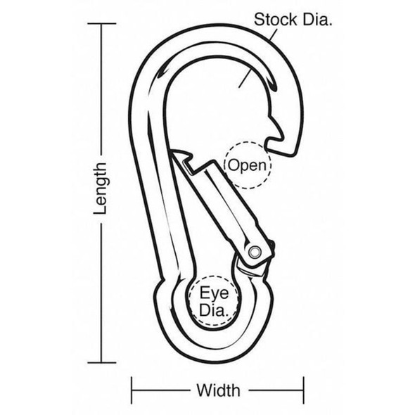 Lucky Line Spring Snap,HD,SS,L 2 3-8 In 4FCE6 Pack of 5