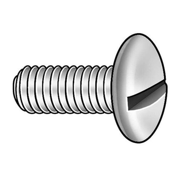 #10-32 x 3/8 in Slotted Truss Machine Screw, Zinc Plated Steel, 100 PK