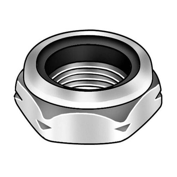 Nylon Insert Lock Nut, 5/16"-18, Steel, Grade 2, Zinc Plated, 1/4 in Ht, 100 PK