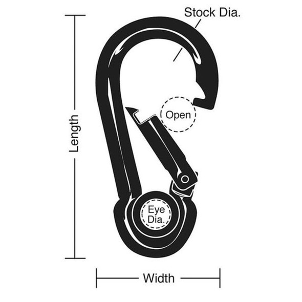 Lucky Line Spring Snap, Steel, 3-8 in Eye Dia 4GGP3 Pack of 5