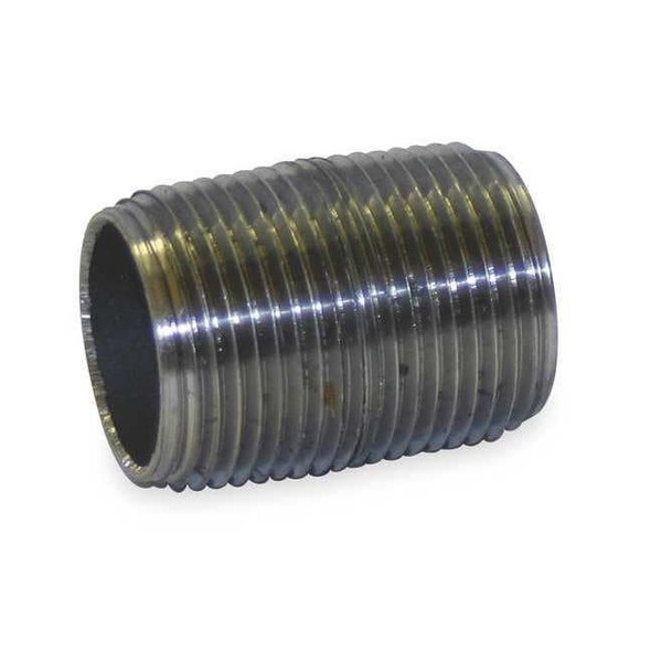 3/8" MNPT x MNPT Black Steel Black Close Pipe Nipple Schedule 80