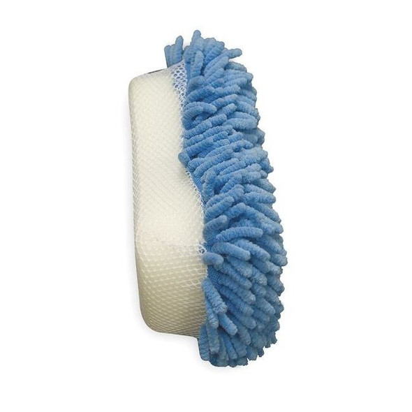 Tough Guy Sponge, 9-1/2"L, 5"W, Chenille/Mesh, Blue 2ZPE5