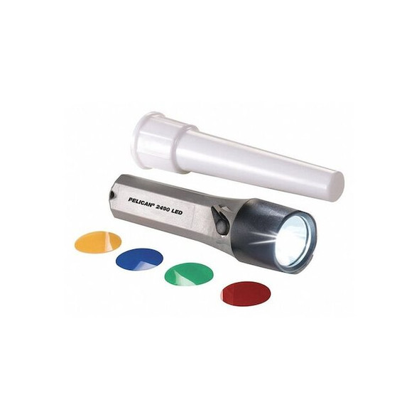 Pelican LED Flashlight with 4 Color Wand, Gray 2490B Pack of 6