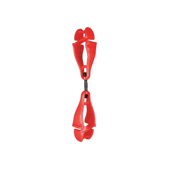 Ergodyne Glove Holder Clips, Plastic, Red, 5-1/2 in L 3420 Pack of 6