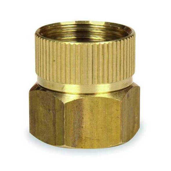 3/4 in x 3/4 in Garden Hose Swivel Adapter, Female x Female, 32 mm L, Brass
