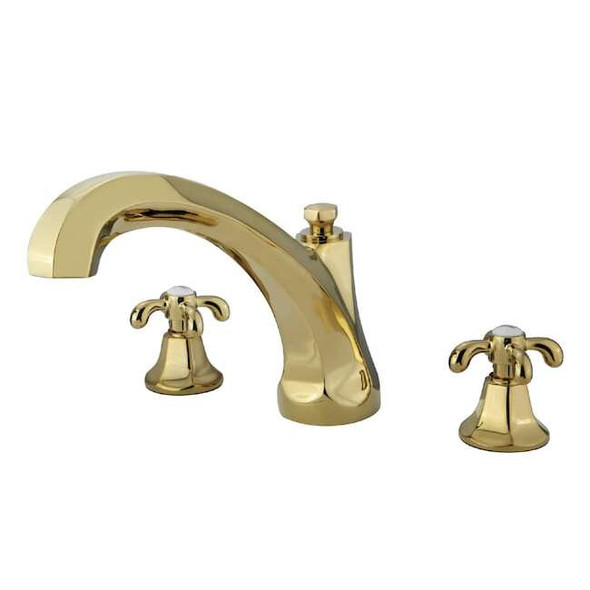 Kingston Brass Roman Tub Faucet, Polished Brass, Deck Mount KS4322TX