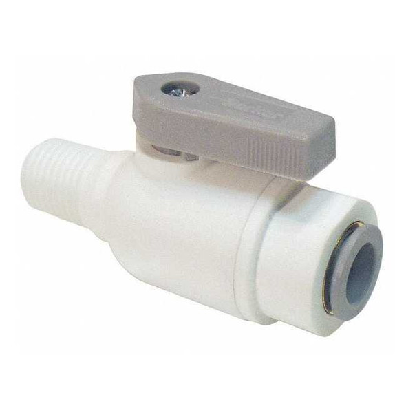 Parker 1/4" MNPT x Push Polypropylene Ball Valve Inline LFPP6VMC4