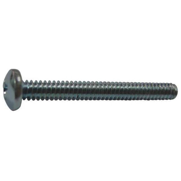 #6-32 x 1-4 in Slotted Pan Machine Screw, Zinc Plated Steel, 100 PK  U24520.013.0025