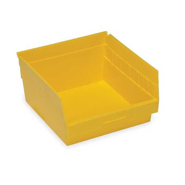 Shelf Storage Bin, Polypropylene, Yellow, 6 in H, 11 1/8 in W, 11 5/8 in L