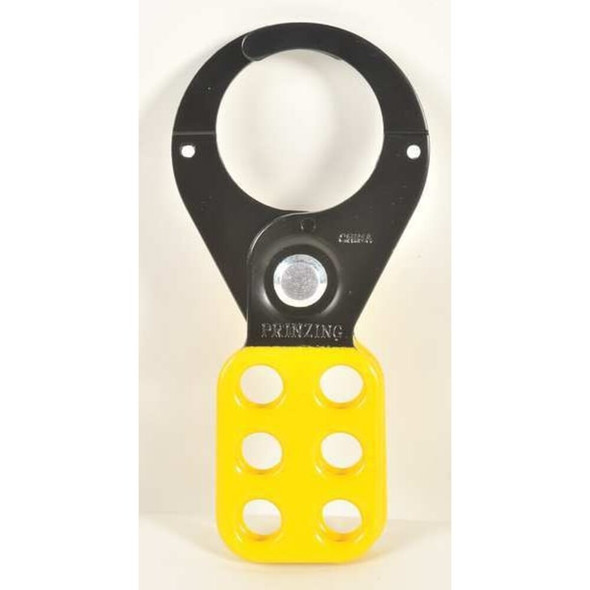 Lockout Hasp, Yellow, Steel, 6 Max. No. of Padlocks, 47-100 in Max. Shackle Dia.  T220