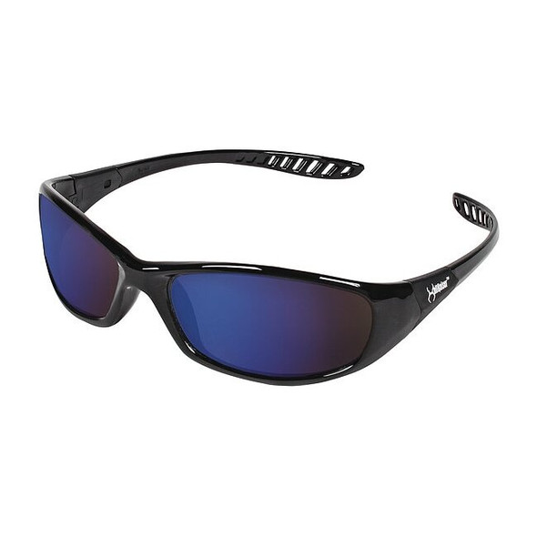 V40 HellRaiser, Safety Glasses, Anti-Scratch, Blue Lens, Black Frame, Full-Frame