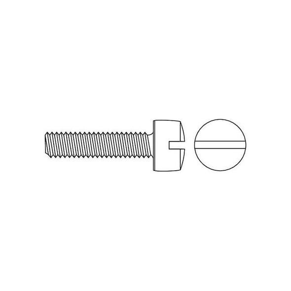 #10-24 x 3/8 in Slotted Fillister Machine Screw, Zinc Plated Steel, 100 PK