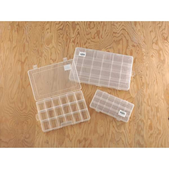 Adjustable Compartment Box with 3 to 18 compartments, Plastic, 1-3-8" H x 9 in W  2HFR3