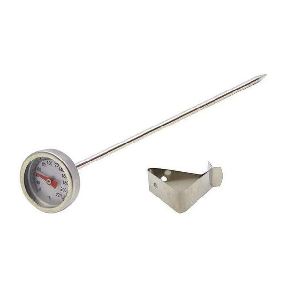 5" Stem Analog Dial Pocket Thermometer, 0 Degrees to 220 Degrees F
