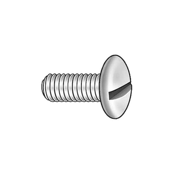 #4-40 x 1-1/4 in Slotted Round Machine Screw, Plain 18-8 Stainless Steel, 100 PK