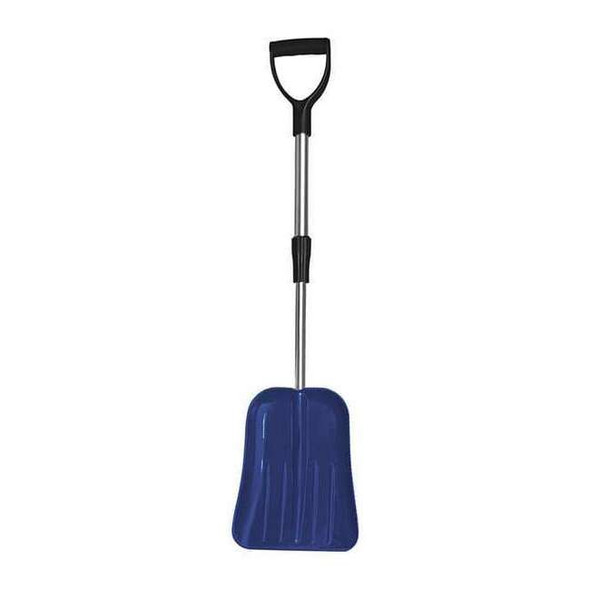 Snow Shovel, 9 1/2 in W x Plastic Blade, 18-1/2 in to 27 in L Aluminum Handle