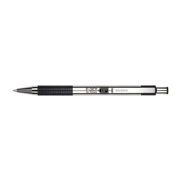 Zebra Pen Retractable Ballpoint Pen, Fine 0.7 mm, Black 27111 Pack of 12