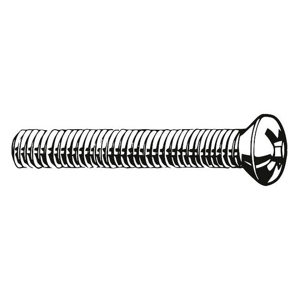 1/4"-20 x 4 in Phillips Oval Machine Screw, Plain 18-8 Stainless Steel, 10 PK
