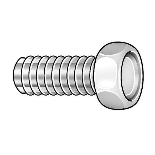 #10-32 x 1 in Hex Hex Machine Screw, Zinc Plated Steel, 100 PK