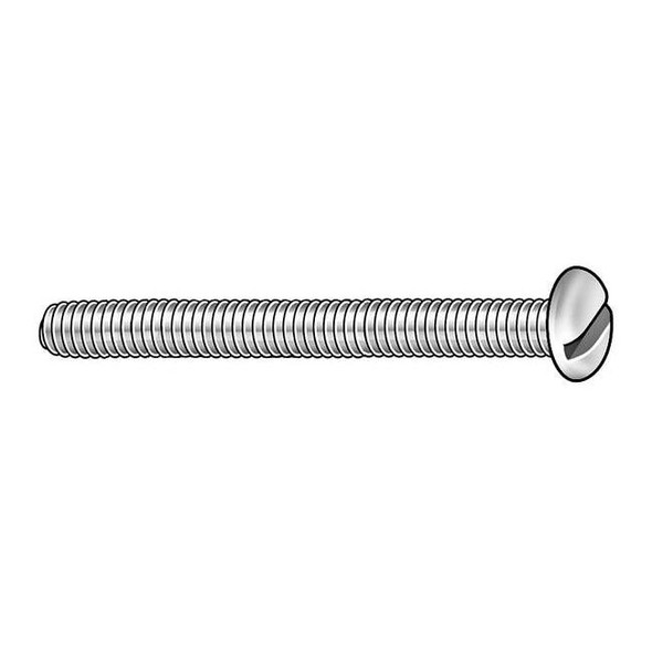 #10-32 x 1 in Slotted Pan Machine Screw, Zinc Plated Steel, 100 PK
