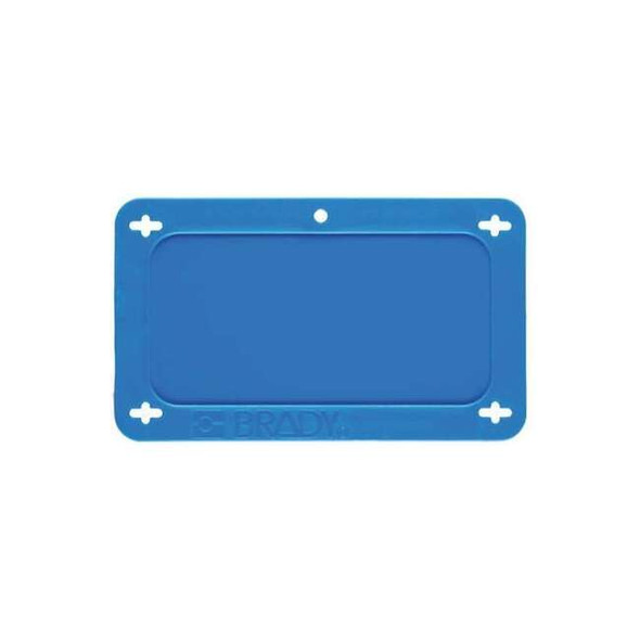 Blank Tag, Plastic, 2 3/16 in H x 3 11/16 in W, Blue, Rectangle Pack of 5