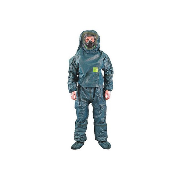 Ansell Hooded Chem Resistant Coveralls,XL,Grn 68-4000 Pack of 8