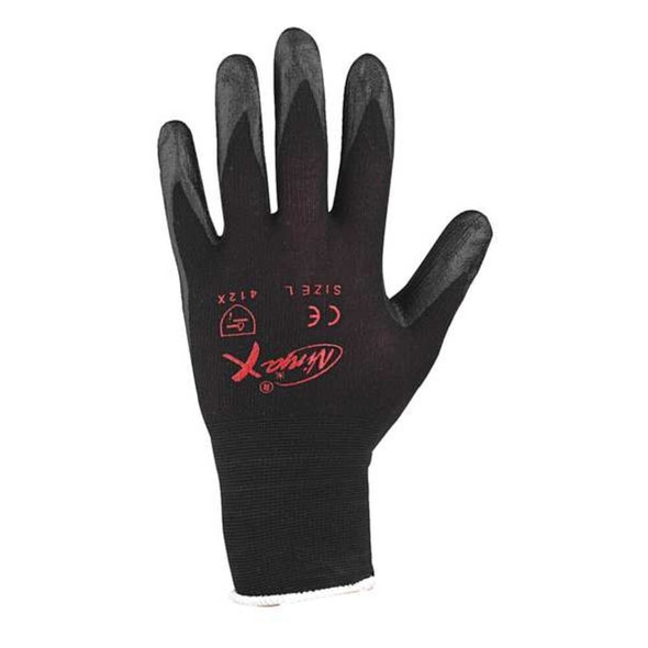 Coated Gloves, Bi-Polymer, Smooth, Palm, 4 Abrasion Level, Black, M (8) 1 PR  N9674M