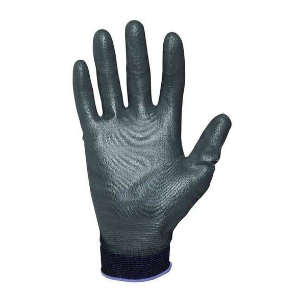Coated Gloves, Polyurethane, Smooth, Palm, 3 Abrasion Level, Black, L (8) 1 PR