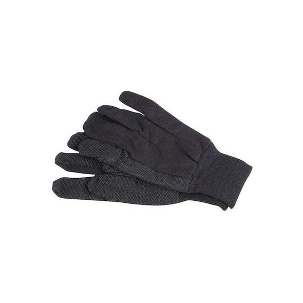 Knit Gloves, Cotton/Polyester, Dotted Palm, Knit, Brown, S, 1 PR Pack of 12