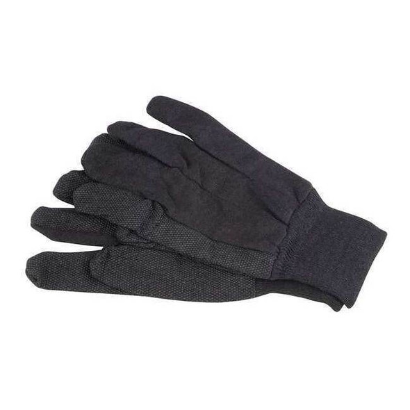 Knit Gloves, Cotton/Polyester, Dotted Palm, Knit, Brown, L, 1 PR Pack of 12