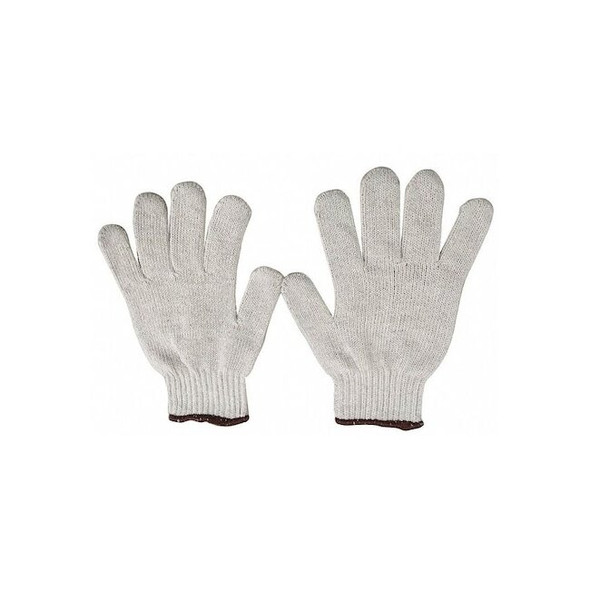 Knit Gloves, Cotton/Polyester, None Uncoated, Knit, Beige, XL, 1 PR Pack of 12