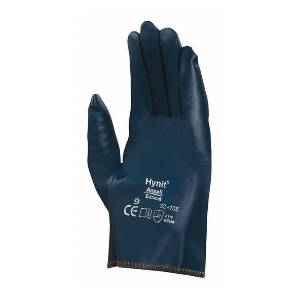Coated Gloves, Nitrile, Smooth, Full, 3 Abrasion Level, Blue, XL (10) 1 PR