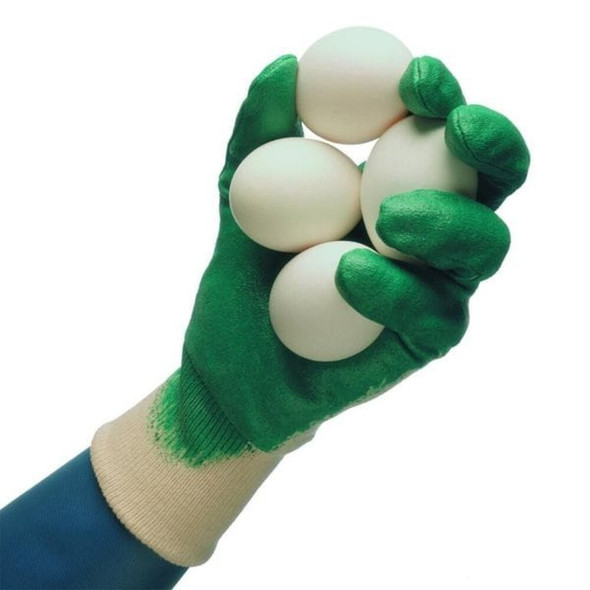 Coated Gloves, Nitrile, Textured, 3-4 Dip, 3 Abrasion Level, Green, M (8) 1 PR  47-200